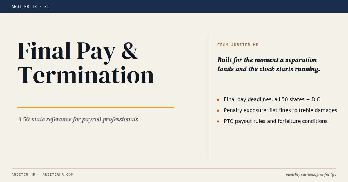Final Pay & Termination workbook